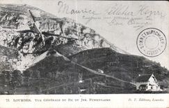 CPA Lourdes Vue Generale Du Pic Du Jer Funiculaire