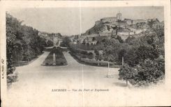CPA Lourdes Vue du Fort et Esplanade