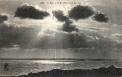 CPA el St Malo de la bahia con el claro de luna