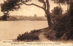 CPA Dinard Promenade de la Vicomte et Vue sur le Fort de St Sorvan