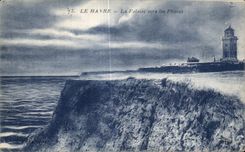 CPA Le Havre La Falaise vers les Phares Lighthouse 