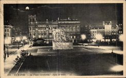 CPA Le Havre el efecto de la noche de Gambetta del lugar