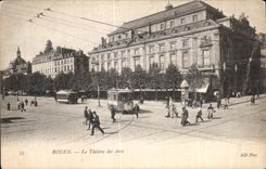 CPA Rouen the Theater of Arts Tram