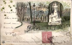 CPA Paris Statue of Guy of Maupassant to the Park Heap