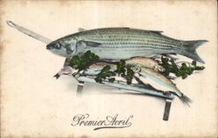 CPA Fantaisie 1er avril Poisson Paques Easter