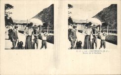 Carte Stereoscopique - Cauterets - Route de la Railliere - CPA 