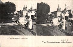 CPA Vues Stereoscopiques Julien Damoy Monte Carlo Lea Jardins Monaco 