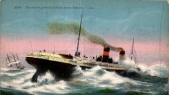 CPA Thansatlantique Boat by Heavy weather Steamer