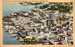 CPA Aerial View off Down Town Nortolk and Waterfront Nortolk Goes