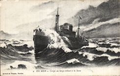 CPA Bateau At sea Cargo liner with broad upright with the blade Trades