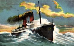 CPA Boat Transatlantic liner in the storm