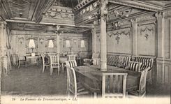 CPA Boat the Smoking-room of the Paqebot deck chair