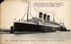 CPA Boat Transatlantic Le Havre Paris Steamer