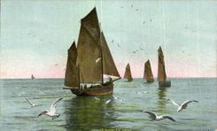 CPA Bateau Depart Pour LA Peche