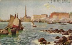 CPA Bateau Petrole Hahn le tresor des Cheveux Port de Genes italie Italia