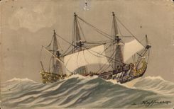 CPA Boat Vessels the Royal Sun Haffner Tourville with the Cape