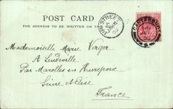 Tren del transbordador de la arboleda de la universidad de S del hermano de CPA Marist visto en Stour y la linea de hierro del cheminde