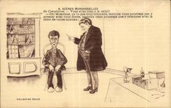 CPA Scenes Morvandelles En Consultation Vous Allez bien a la Selle Humour Illustrateur Robe Docteur 