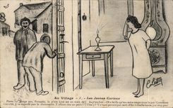 CPA At the Village Curious Young people Humor Lestin Illustrator