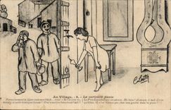 CPA Au Village La Curiosite Punie Humour Illustrateur Lestin 