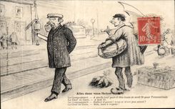 CPA Allez gives to annoy you Illustrateur Train