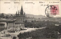 CPA Rathhaus Franzensring Wien I K K Universitat