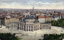 CPA Panorama mit K K Hof Burgtheater Wien 