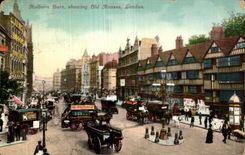 CPA London Holborn Bars showing old houses