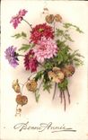 CPA Fantaisie Fleurs Bonne annee