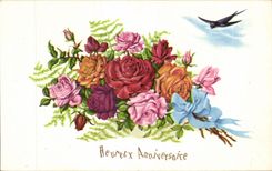 CPA Fantasy Flowers Birthday Swallow