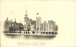 CPA Exposition De 1900 Pavillons etranges Belgique Norvege Allemagne Espagne