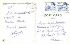 CPA Viewing the Horseshoe Falls from Biagara Made Canada