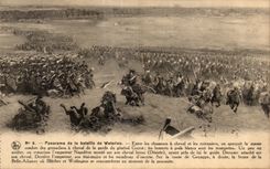CPA Panorama of the battle of Waterloo Napoleon