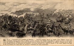 CPA Panorama of the battle of Waterloo English Batteries Napoleon
