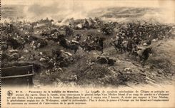 CPA Panorama of the battle of Waterloo the brigade of Napoleon cavalry