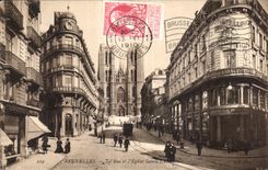 CPA Brussels the Street and Church Sainte Gudule