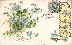 CPA Fleurs Bonne annee