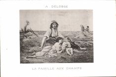 CPA A Delobbe La Famille aux champs