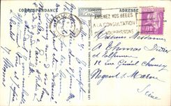 CPA Fantaisie florece el azul y los mimosas de Oeillets de las dimensiones