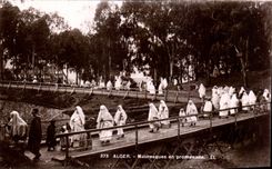 CPA Argel Moorish Argelia en caminata