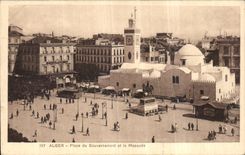 CPA Algerie Argel coloca el gobierno y la mezquita