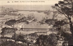 CPA Oran Algeria the port seen of the walk of pond