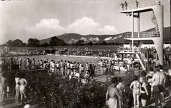 CPA Heidelberg Neues Schwimmbad put Blick auf die Bergstrasse
