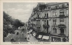 CPA Wiesbaden Wilhelmstrasse Street of Guillaume William street