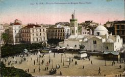 Lugares de CPA Algerie Argel de Gouvernment y de Mosquee Djema Djedid