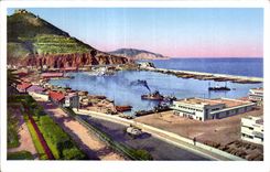 CPA Oran Algeria the port and Mantage de Santa Cruz