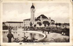 CPA Limoges La Gare et jardins
