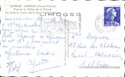 Vista de CPA Limoges (alta Viena) en el valle de Viena al fand el viodus de la linea Paris Toulouse