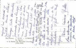 CPA la Viena Limoges el jardin publico y el Staute del Jourden forman