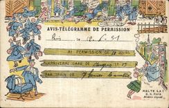 CPA Fantasy Militaria Opinion telegram of permission